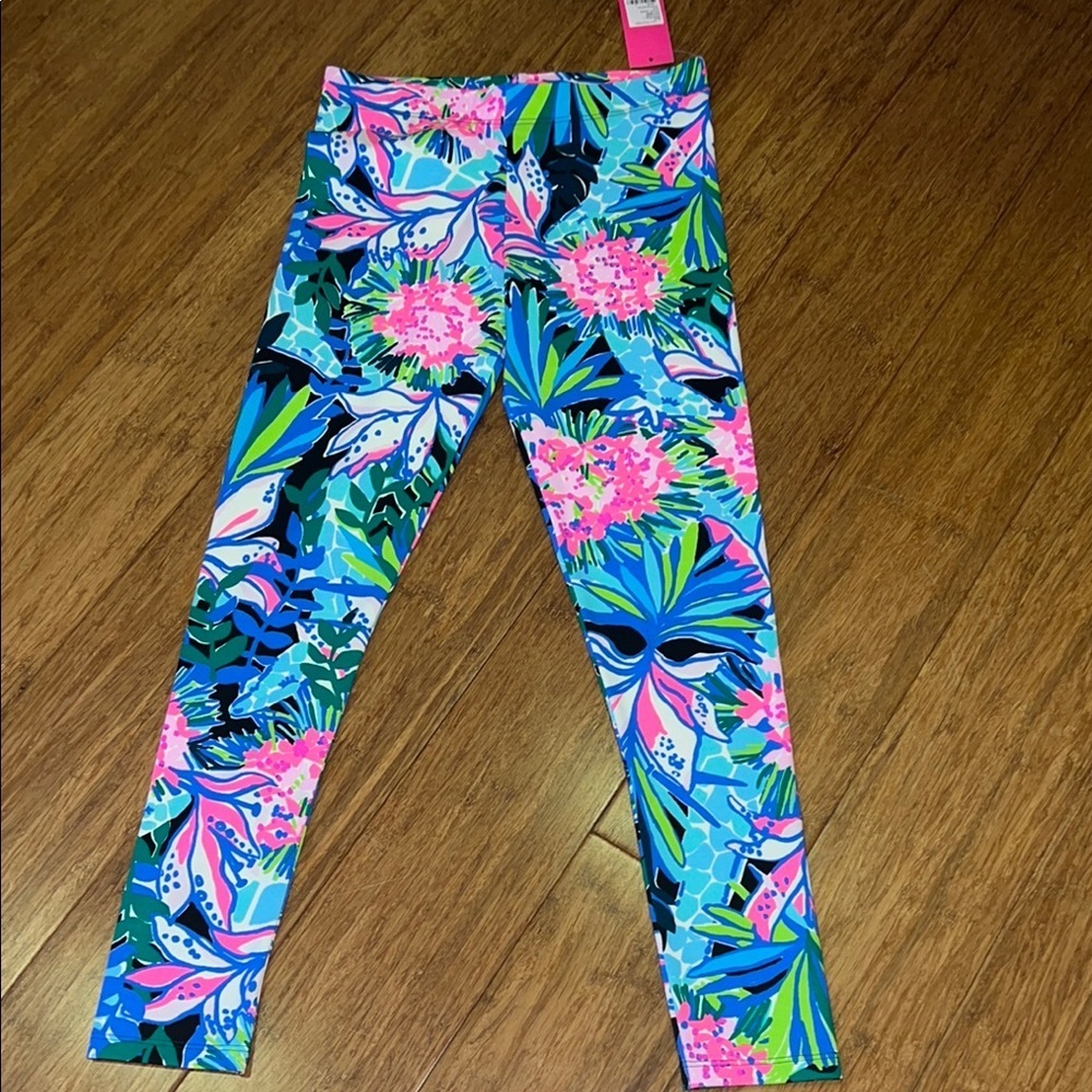 Lilly Pulitzer girls Maia legging in Onyx you me and giraffee L& XL NWT